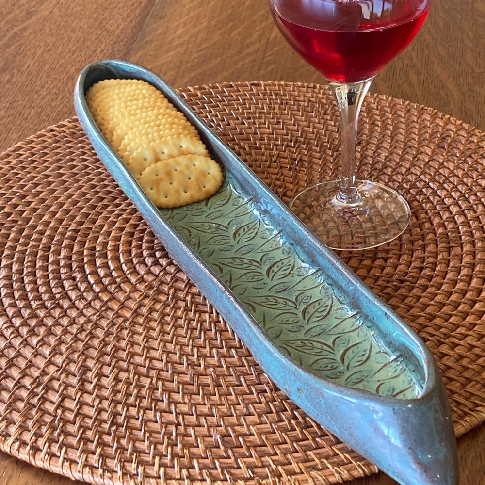 Unique hand crafted serving tray.